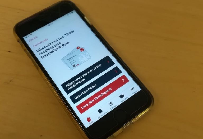 Jetzt auch Familienpass-Angebote &uuml;ber Tirol App abrufen