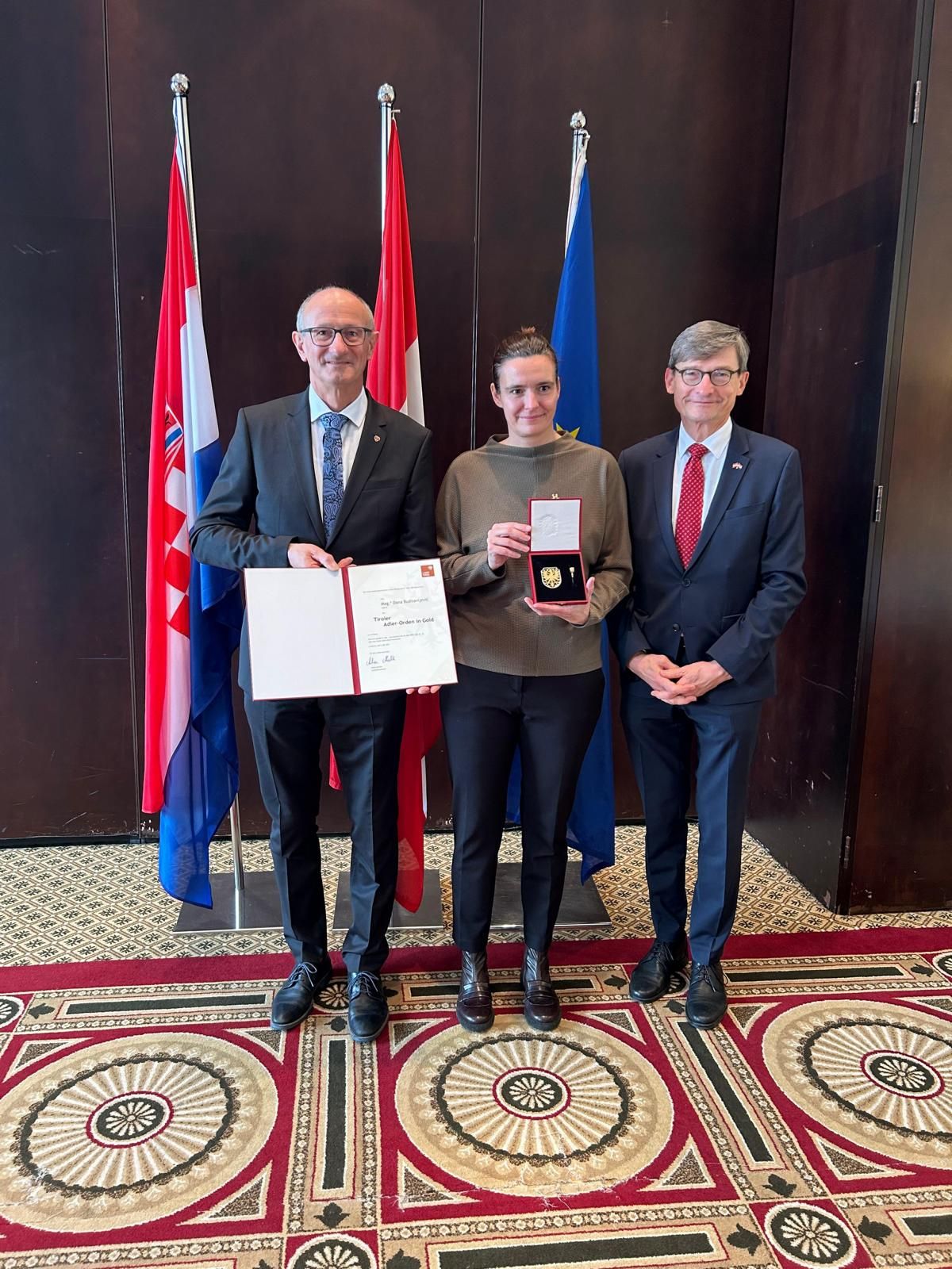 v.li.: LH Anton Mattle, Dana Budisavljević und Josef Markus Wuketich, &Ouml;sterreichs Botschafter in Kroatien Foto: Land Tirol