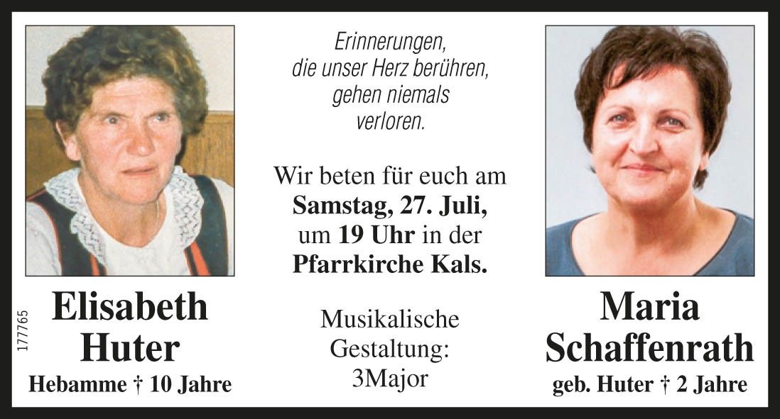 Elisabeth Hutter und Maria Schaffenrath