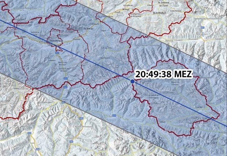 Land Tirol warnt: Eintritt von Tr&uuml;mmerteilen in die Atmosph&auml;re