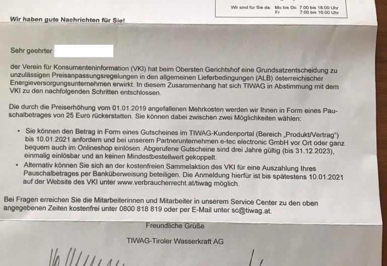 Liste Fritz kritisiert Art der Kostenr&uuml;ckerstattung der TIWAG