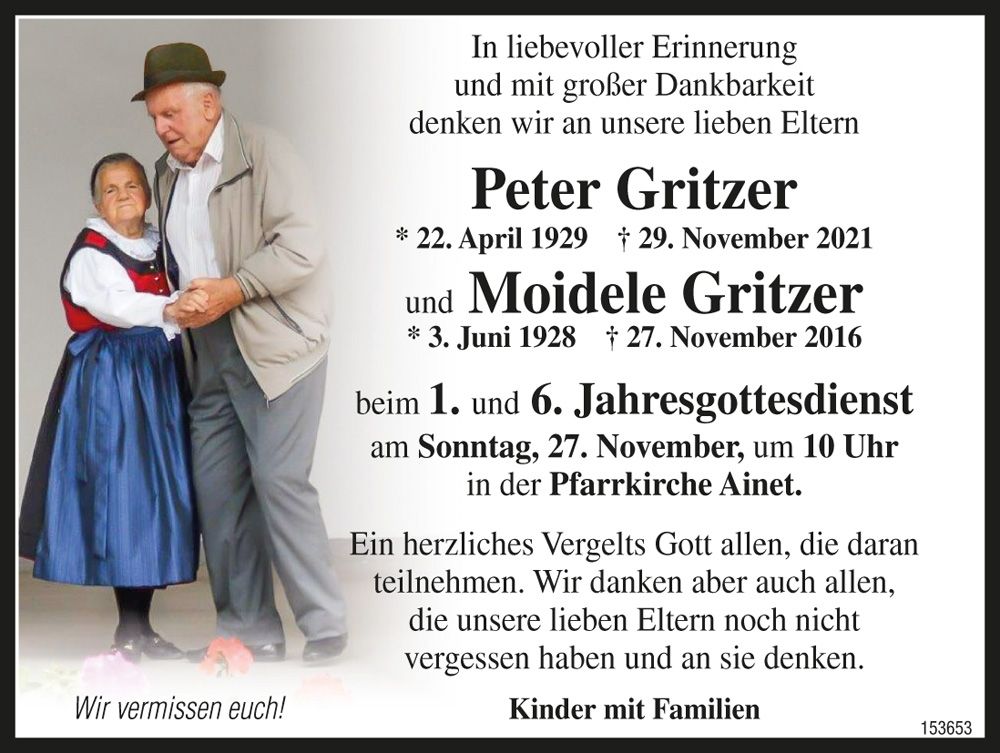 Peter Gritzer und Moidile Gritzer