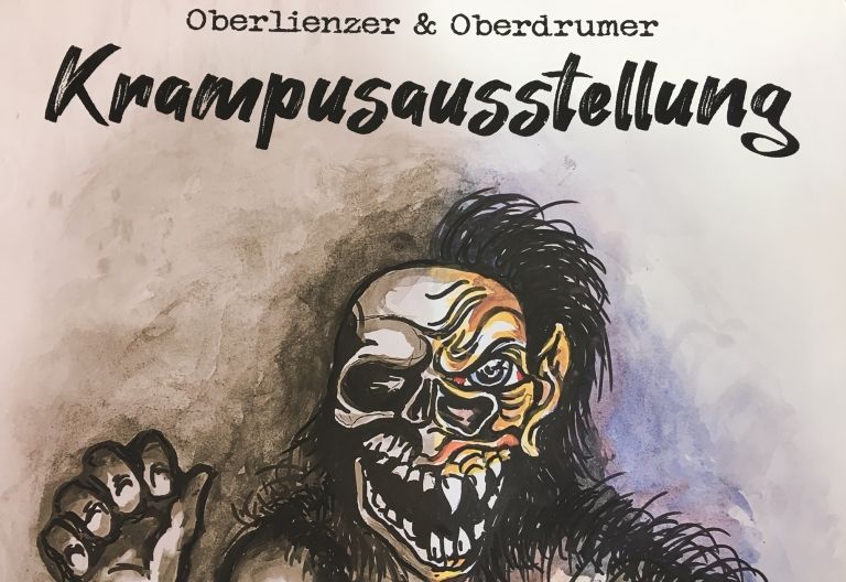 300 Krampuslarven bev&ouml;lkern den Kultursaal Oberlienz