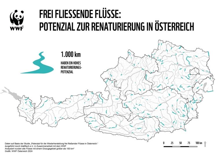 WWF: &Ouml;sterreichs Fl&uuml;sse brauchen Renaturierung