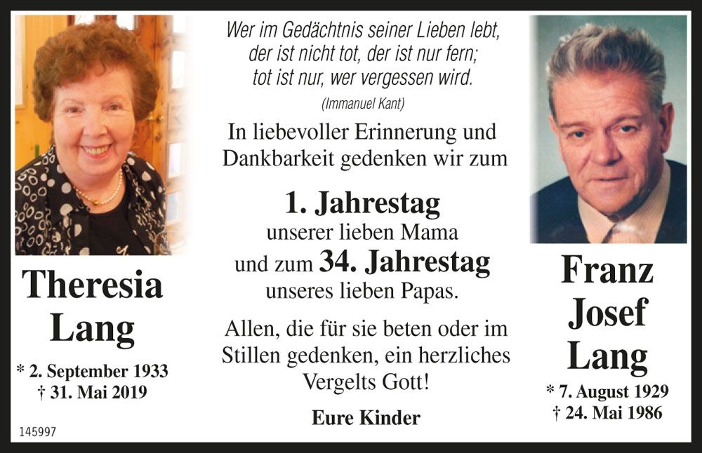 Theresia und Franz Josef Lang