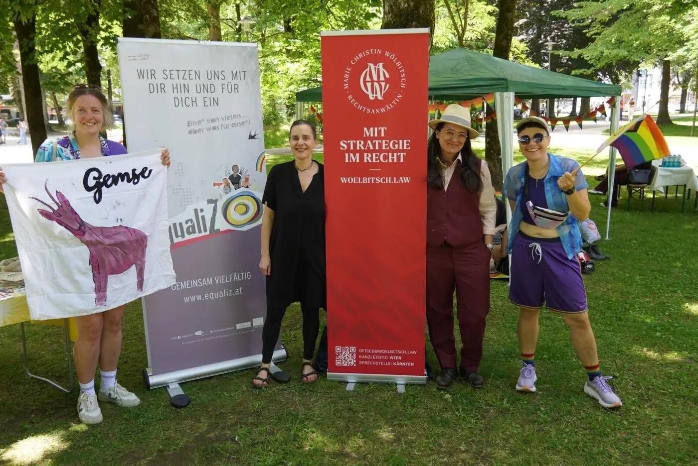 &bdquo;GemSe&ldquo;, &bdquo;Equaliz&ldquo; (vormals &bdquo;M&auml;dchenzentrum&ldquo; und die Rechtsanw&auml;ltin Mag. Christine W&ouml;lbitsch unterst&uuml;tzten die Pride in Spittal.