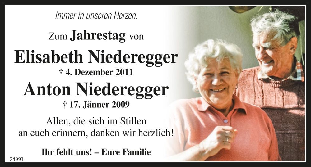 Elisabeth und Anton Niederegger