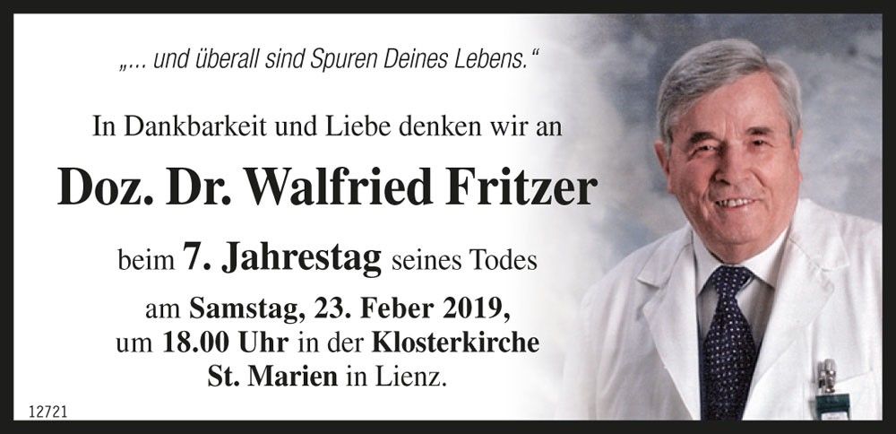 Doz. Dr. Walfried Fritzer