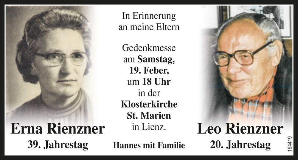 Erna und Leo Rienzner